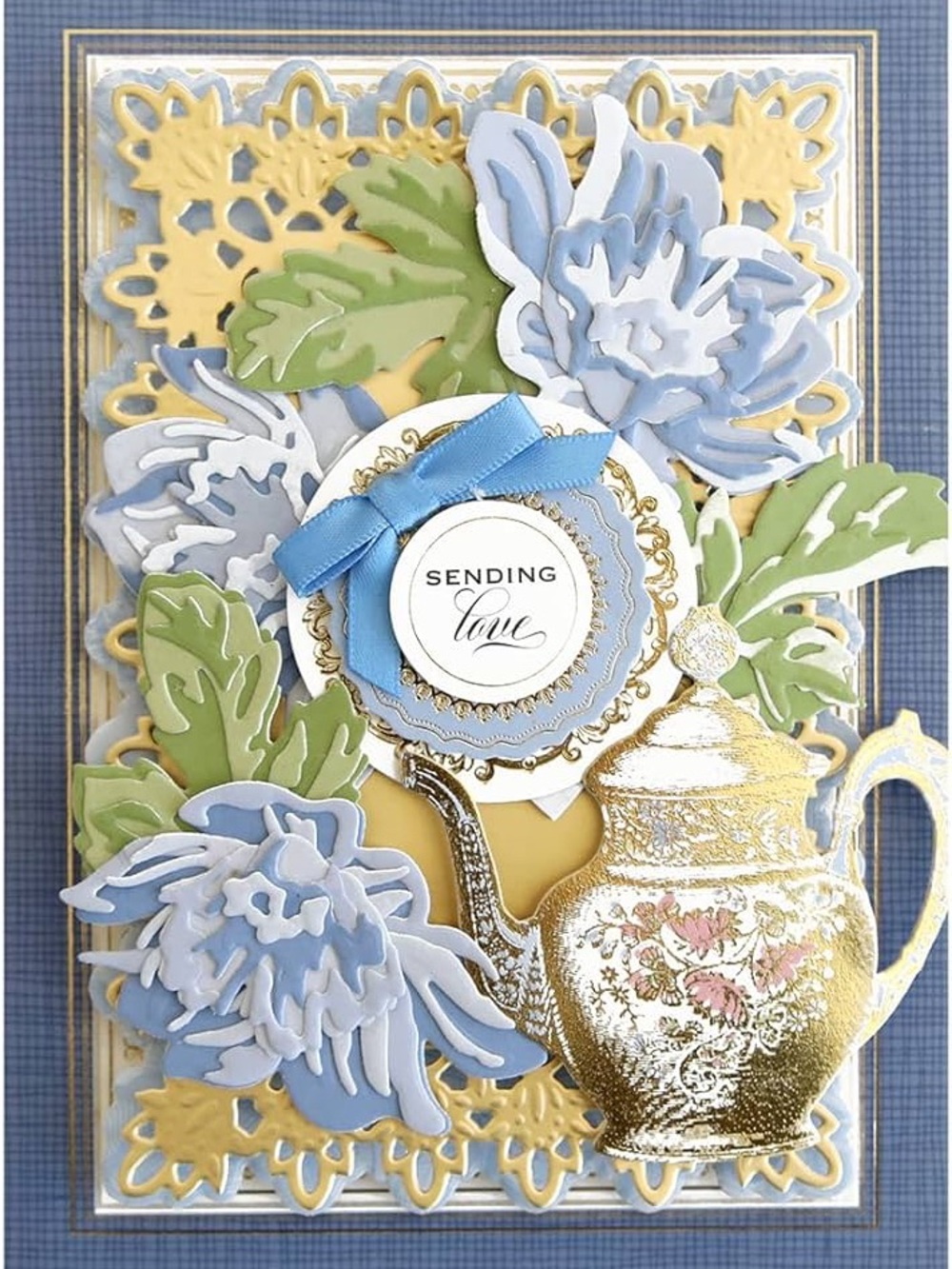 Floral Metal Cutting Dies Set in Gold Tone - Picture 7 of 7